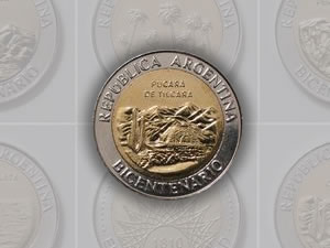 El Pucará de Tilcara en las nuevas monedas de 1 peso El Pucará de Tilcara en las nuevas monedas de 1 peso